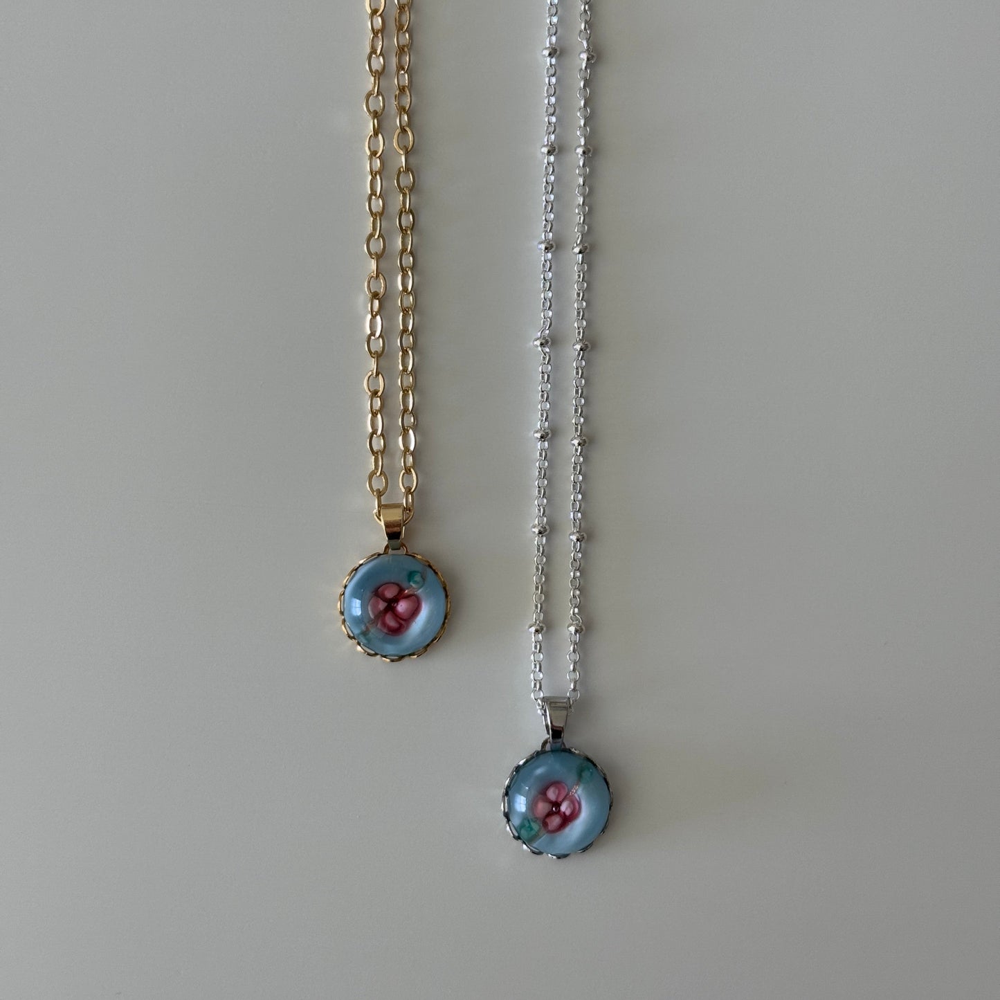 Dahlia Pendant Necklace Silver