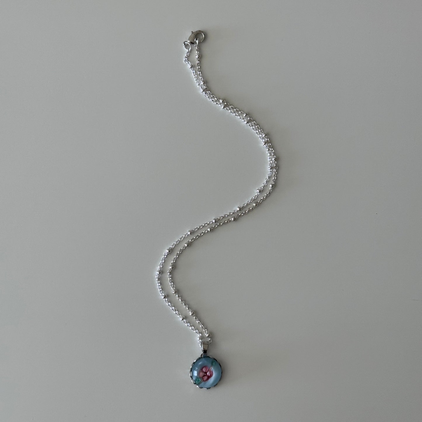 Dahlia Pendant Necklace Silver