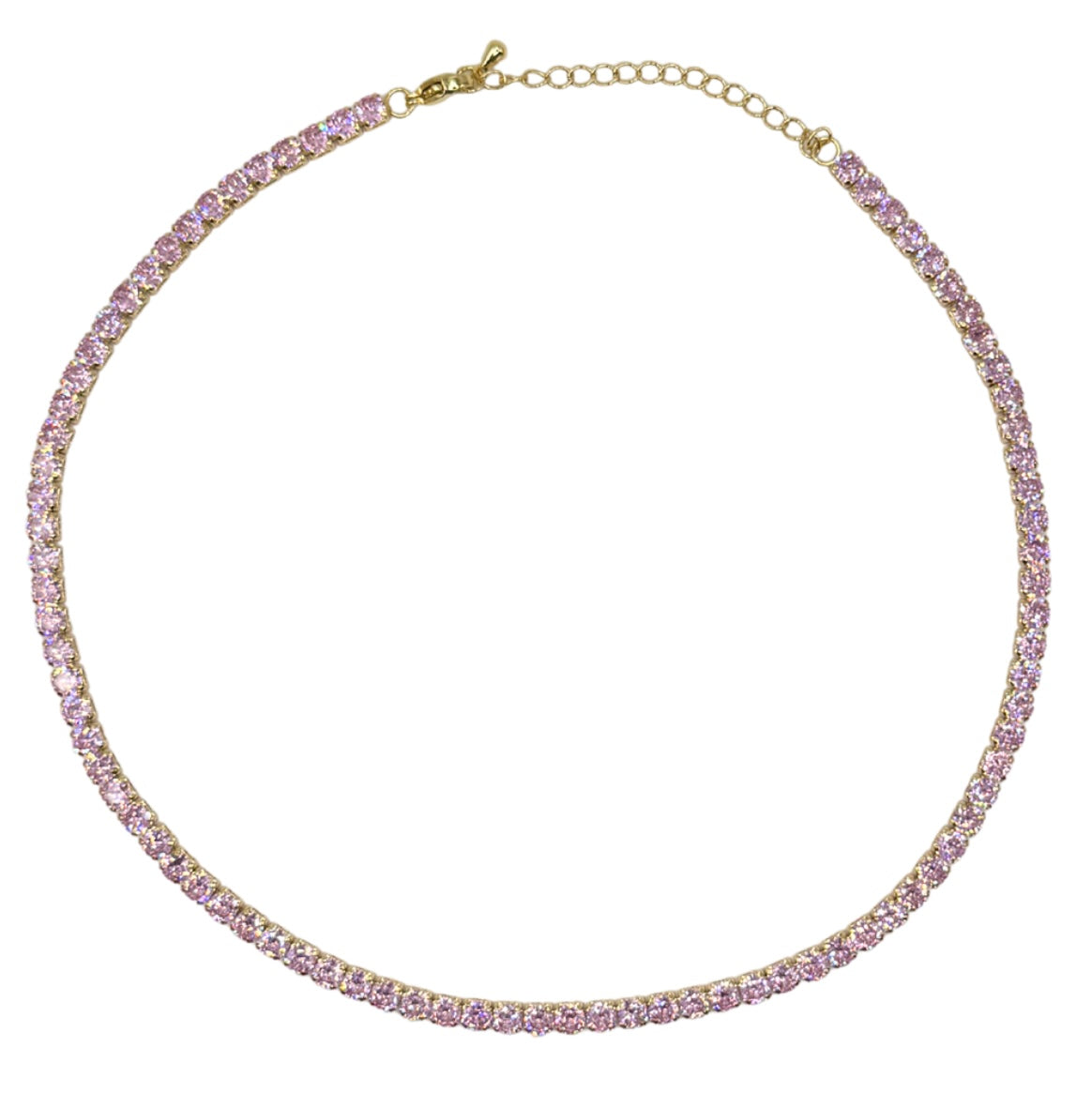 Pink Tennis Necklace