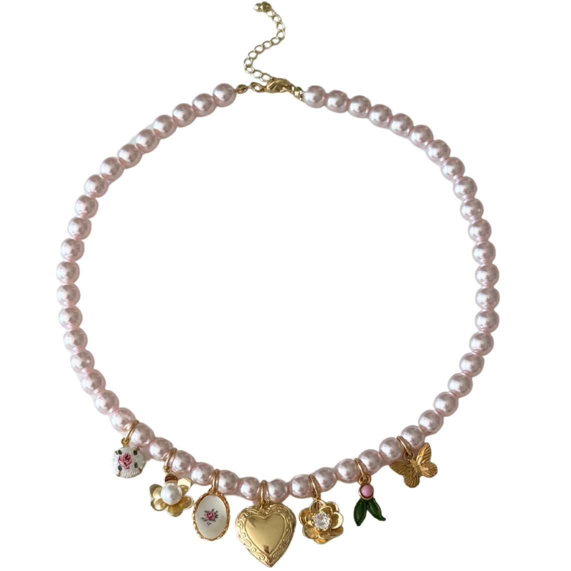Caroline Pearl Charm Necklace