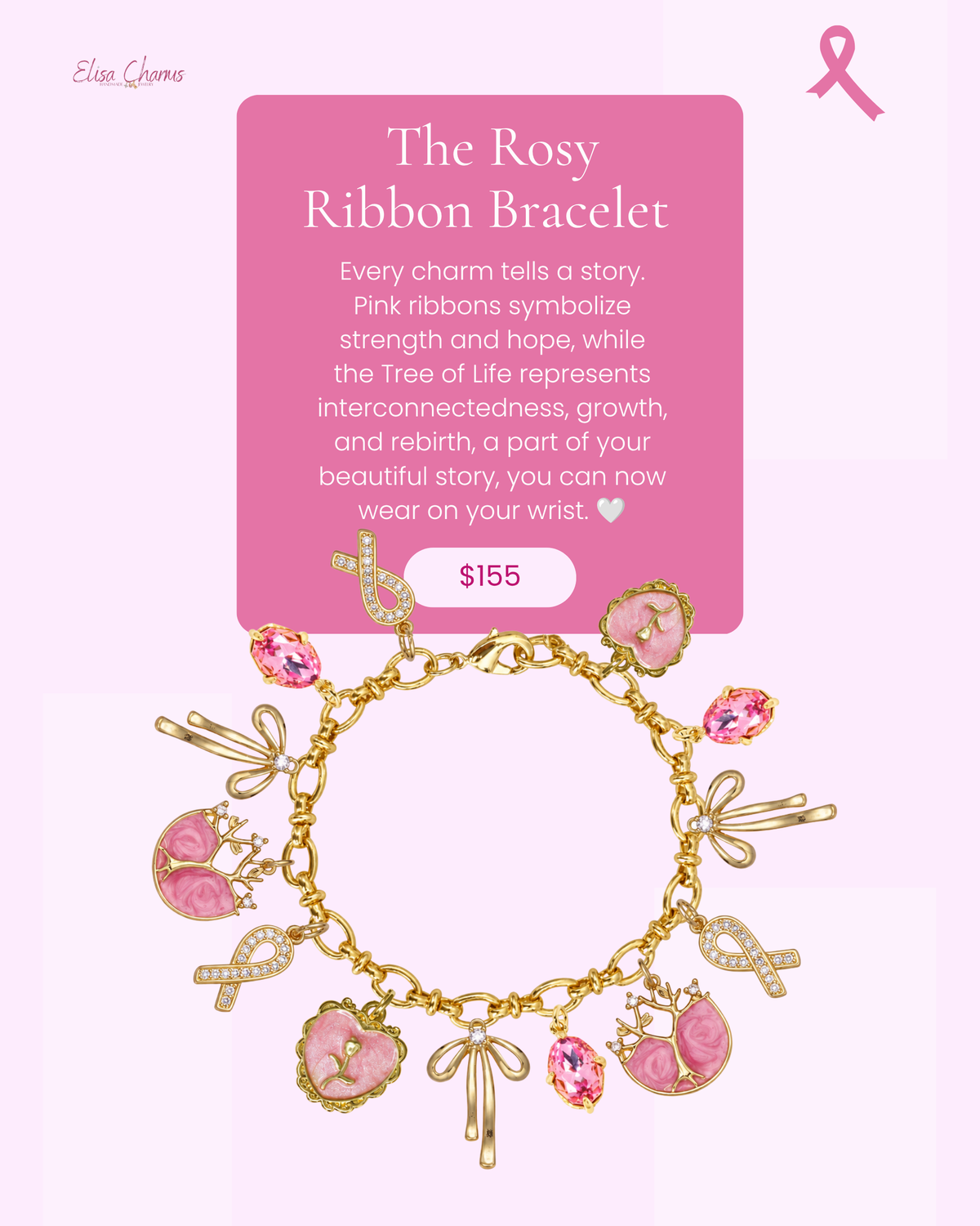 Rosy Ribbon Bracelet