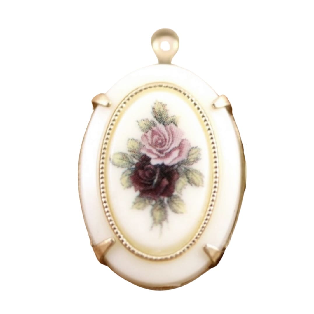 Cream/ Mauve Cameo Charm - Elisa Charms