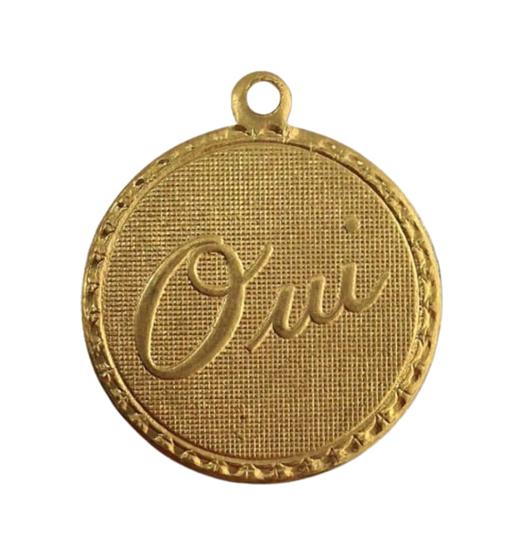 "Oui" Medallion Charm - Elisa Charms