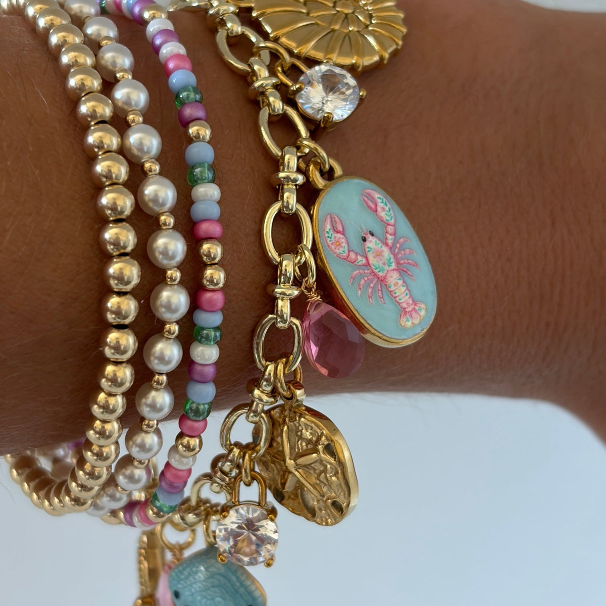 "The Pink Tide" Charm Bracelet - Elisa Charms