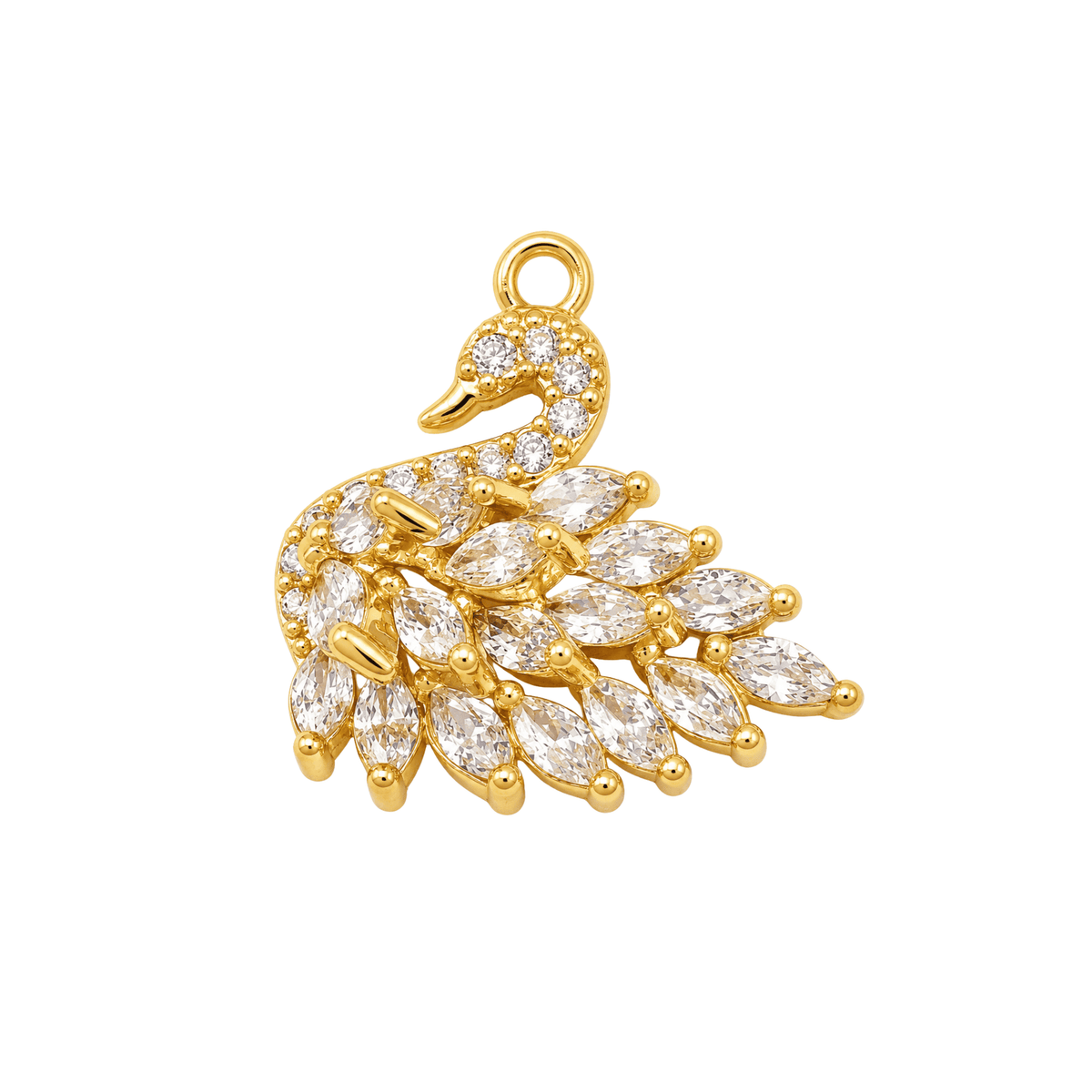 Crystal Swan Charm