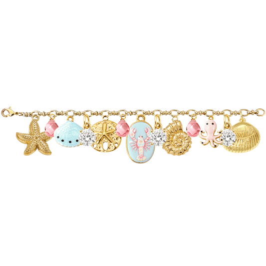 "The Pink Tide" Charm Bracelet