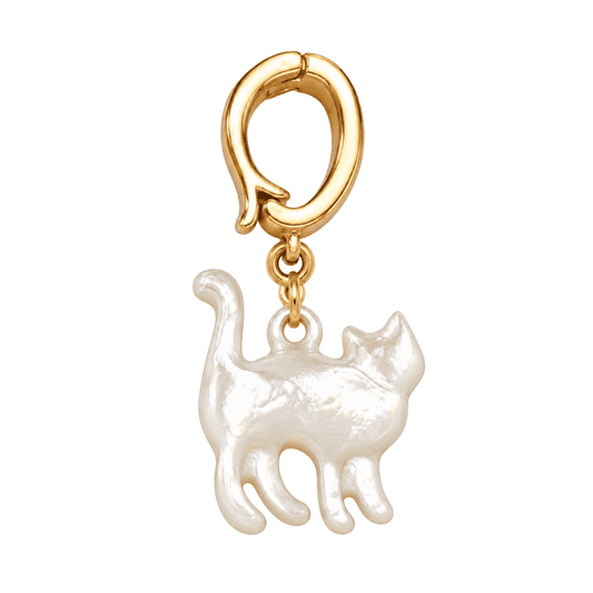 Pearl Kitty Charm