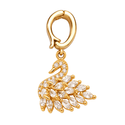 Crystal Swan Charm