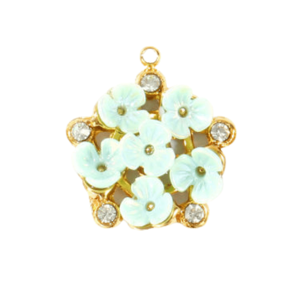 Mint Green Flowers Charm