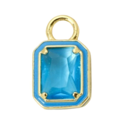 Blue Bezel Gem Charm