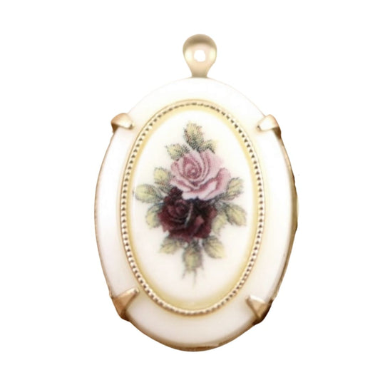 Cream/ Mauve Cameo Charm