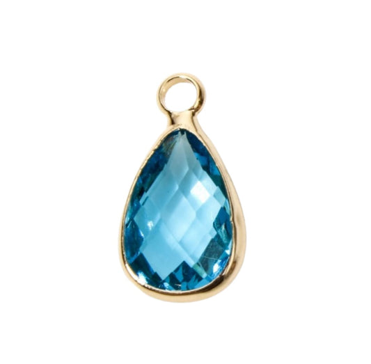 Blue Teardrop Gem Charm