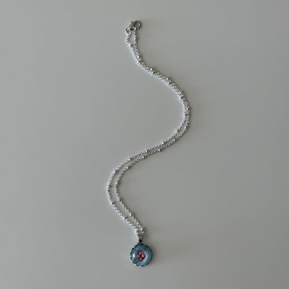 Dahlia Pendant Necklace Silver