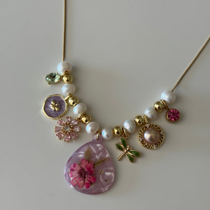 Katrina Pearl Charm Necklace