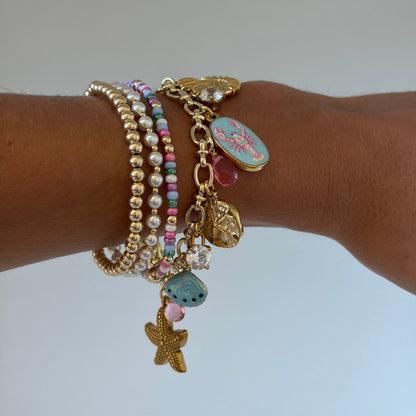 "The Pink Tide" Charm Bracelet