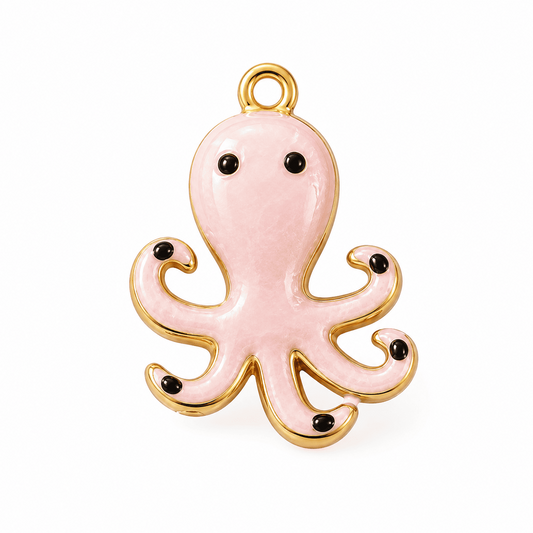 Pink Octopus Charm