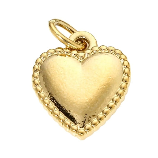 Textured Bezel Heart Charm