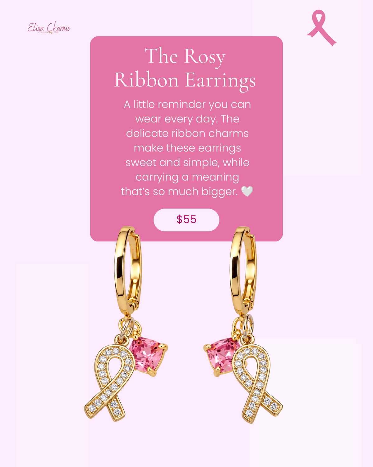 Rosy Ribbon Earrings