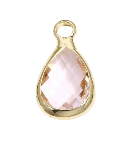 Baby Pink Teardrop Charm - Elisa Charms