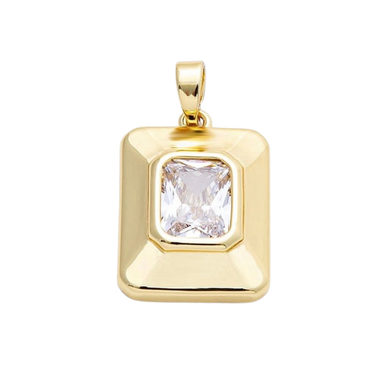 Bezel Emerald Cut Pendant