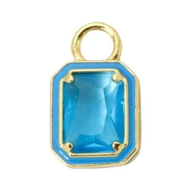 Blue Bezel Gem Charm