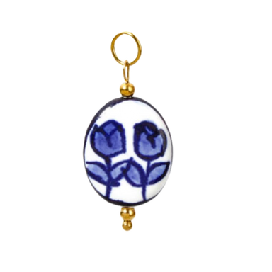 Blue Painted Tulips Charm
