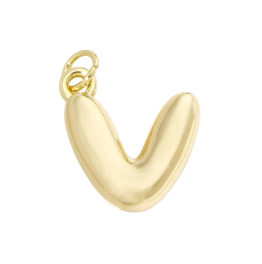 Bubble Letter "V" Charm - Elisa Charms