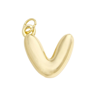 Bubble Letter "V" Charm