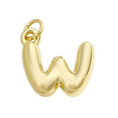 Bubble Letter "W" Charm