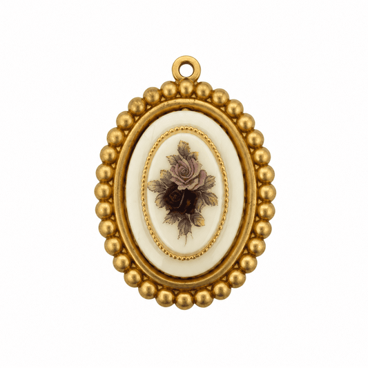 Cream/ Mauve Cameo Charm - Elisa Charms