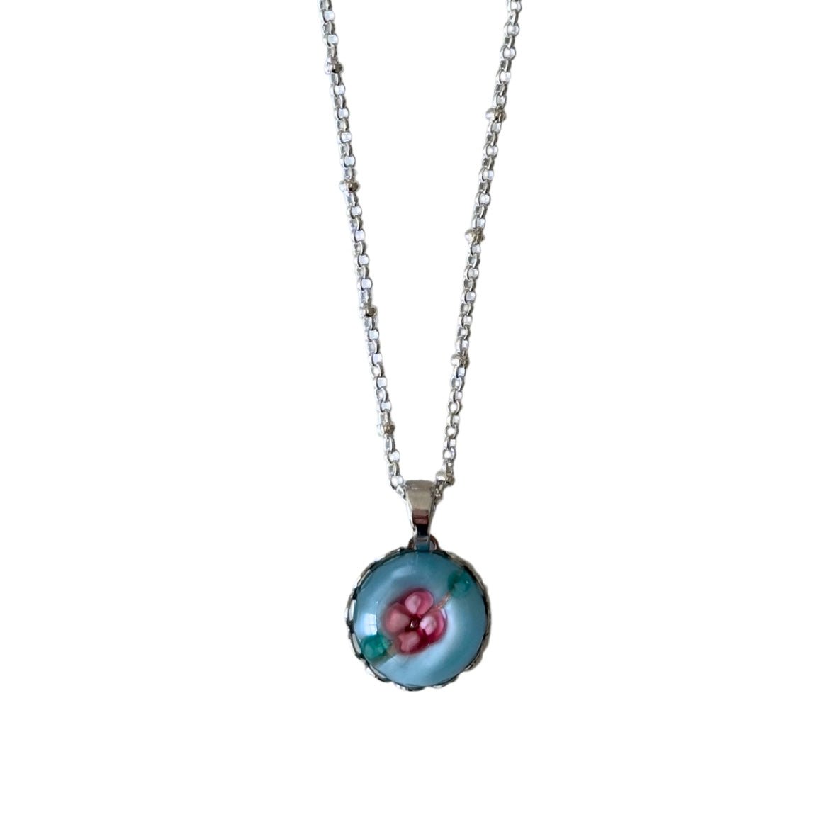 Dahlia Pendant Necklace Silver - Elisa Charms