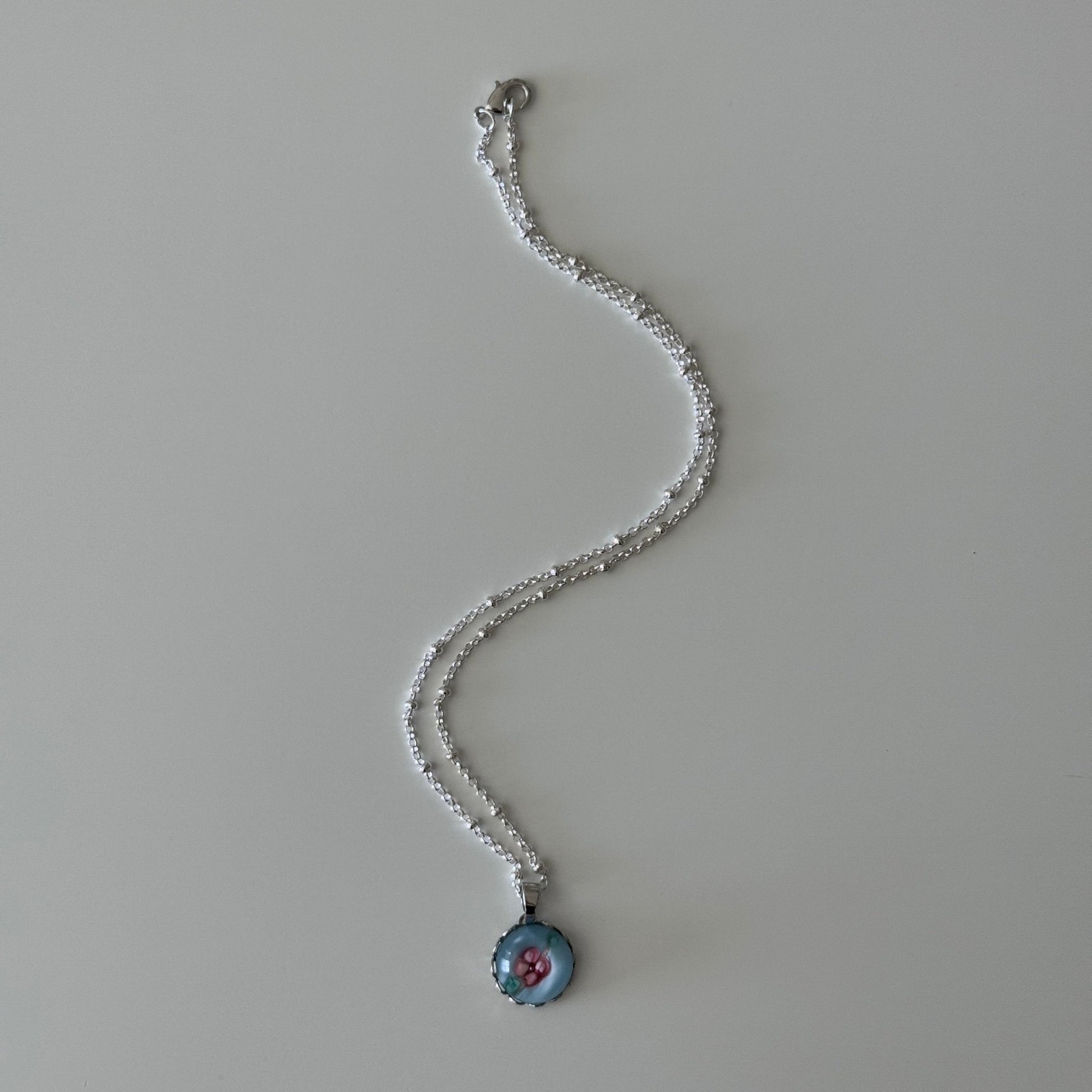 Dahlia Pendant Necklace Silver - Elisa Charms