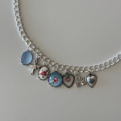 Ella Silver Vintage Charm Necklace - Elisa Charms
