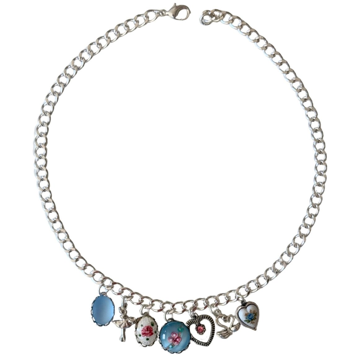 Ella Silver Vintage Charm Necklace - Elisa Charms