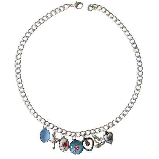Ella Silver Vintage Charm Necklace - Elisa Charms