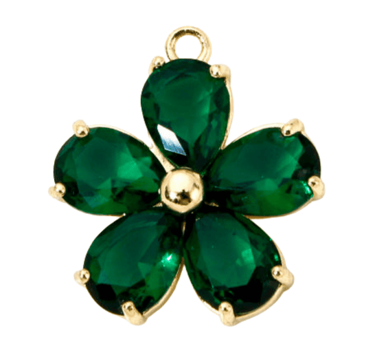 Emerald Flower Charm - Elisa Charms
