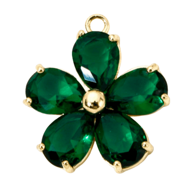 Emerald Flower Charm