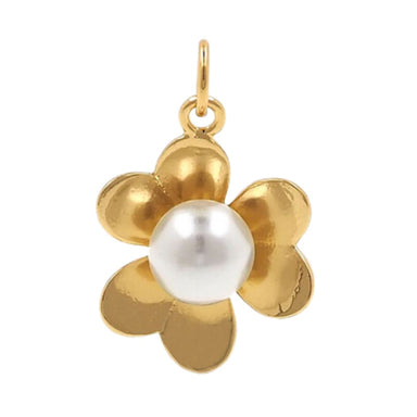Gold Pearl Flower Charm