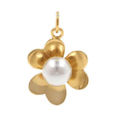 Gold Pearl Flower Charm