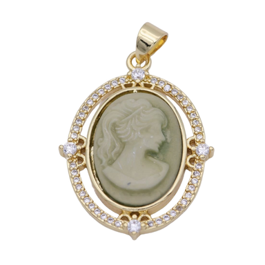 Green Cameo Pendant