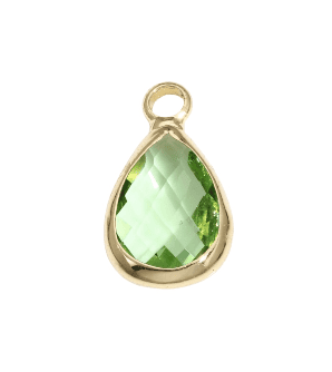 Green Teardrop Gem Charm - Elisa Charms