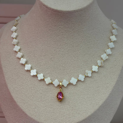Hot Pink Gem Charm - Elisa Charms
