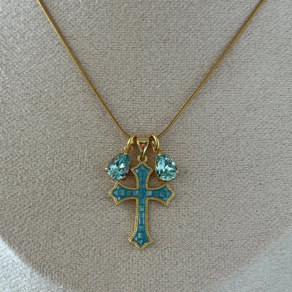 Jane Blue Pendant Necklace - Elisa Charms