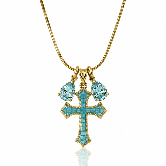 Jane Blue Pendant Necklace - Elisa Charms