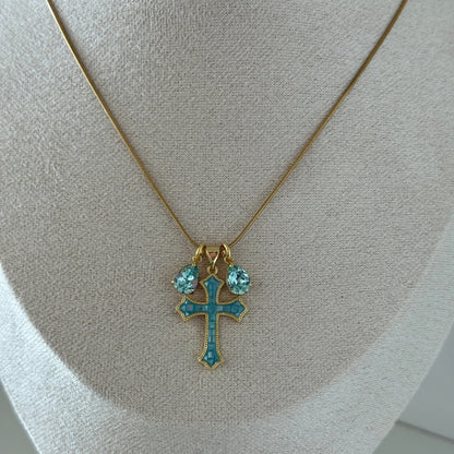 Jane Blue Pendant Necklace - Elisa Charms
