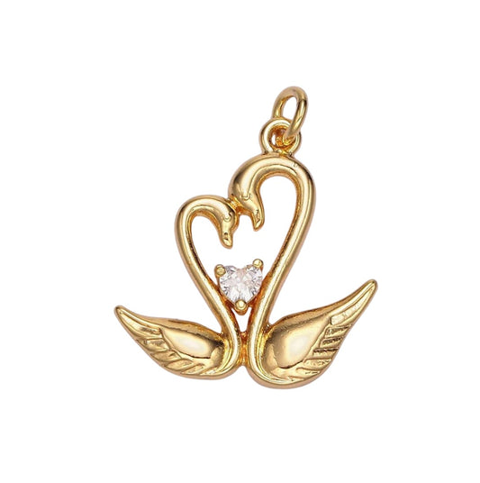 Kissing Swans Charm - Elisa Charms