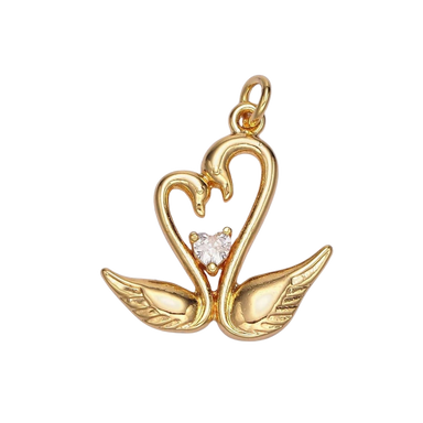 Kissing Swans Charm