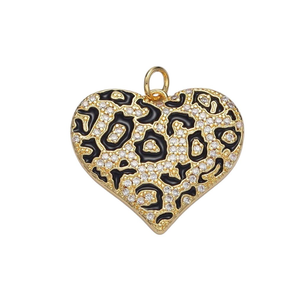 Leopard Heart Pendant - Elisa Charms