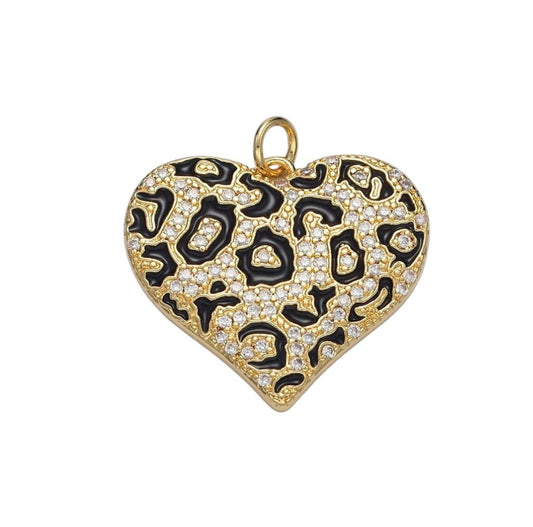 Leopard Heart Pendant - Elisa Charms