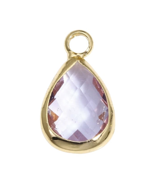 Lilac Teardrop Charm - Elisa Charms